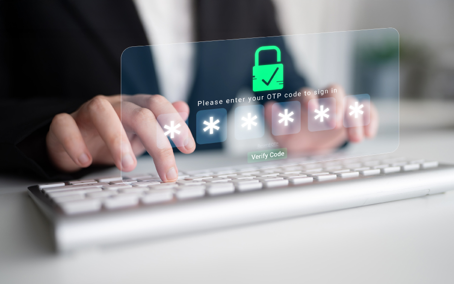 Close-up of a login screen showing a multi-factor authentication prompt on a business workstation